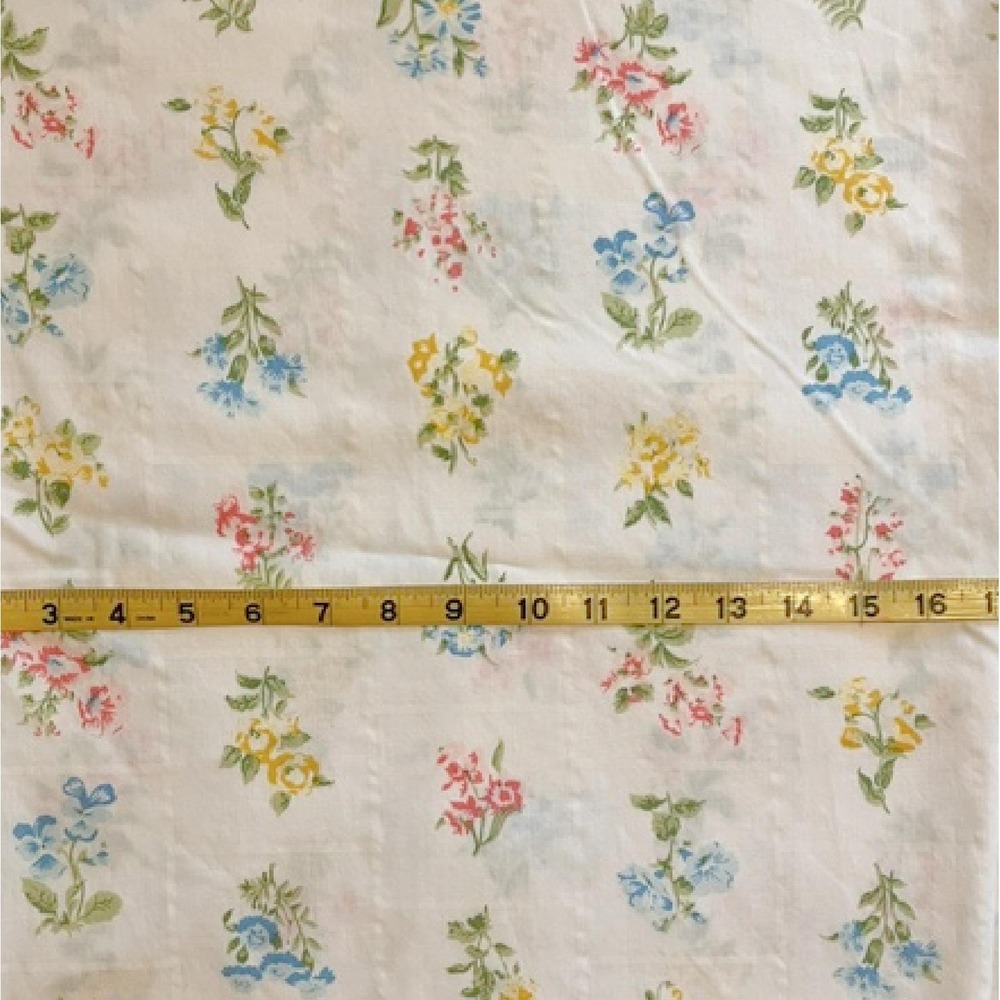 Vintage Twin Sized‎ Fitted Sheet Bright floral Sears perma prest